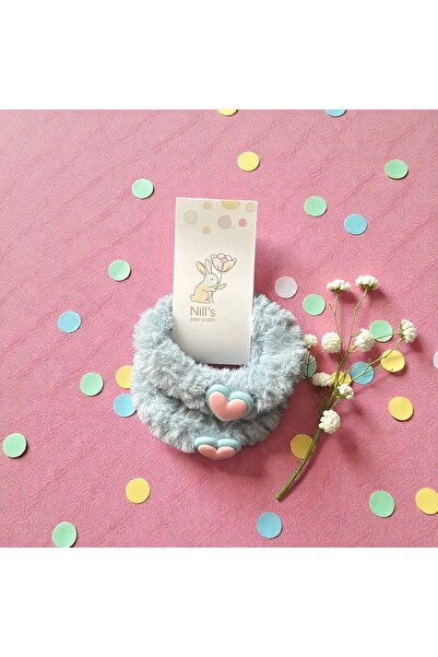 Nills Baby & Kids Plush Rubber Buckle – Light Blue with Heart Detail