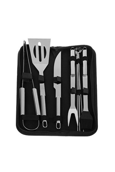 WTO Set ustensile din inox pentru gratar, 9 piese, Geanta depozitare