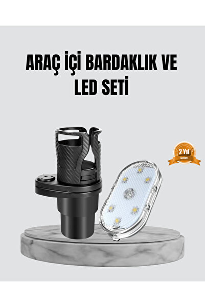 ZERO LAND SPTRNS 360 °   Suport dublu rotativ pentru pahare și lumină LED Amb...