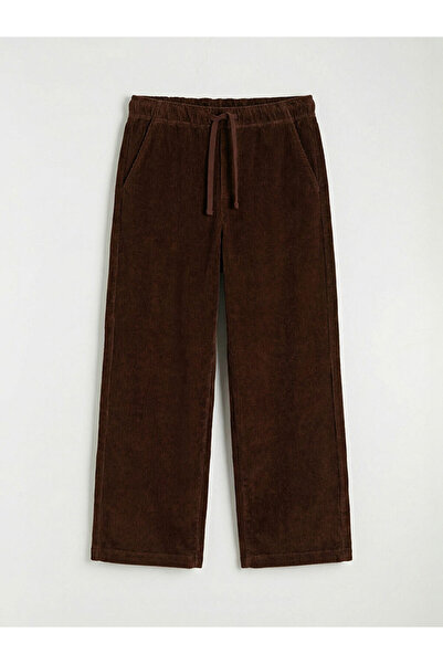 LC Waikiki Pantaloni pentru fete LCW, maro, cu talie elastică, cu potrivire l...