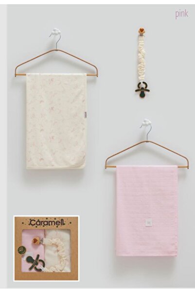 Caramell İncibaby 100% Cotton Baby Girl Set of 3 (1 Muslin Blanket + 1 Combed...