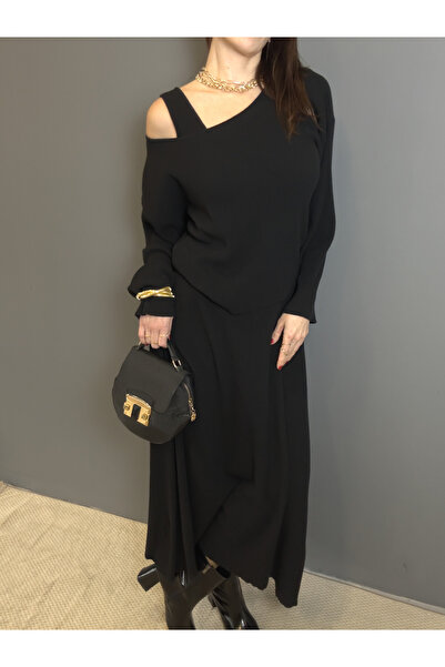 GND Set de două piese pentru femei, bumbac 100% piese, tricot, rochie-bluză