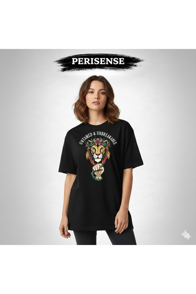 PERISENSE Unisex Feminist Power Printed Premium Combed Cotton Oversized T-Shirt