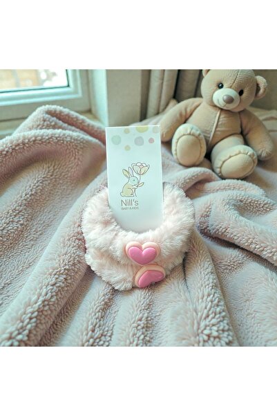 Nills Baby & Kids Plush Rubber Buckle – Pink with Heart Detail
