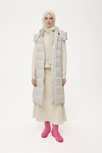 Tuğba Kaz Tüyü Yelek - Bej