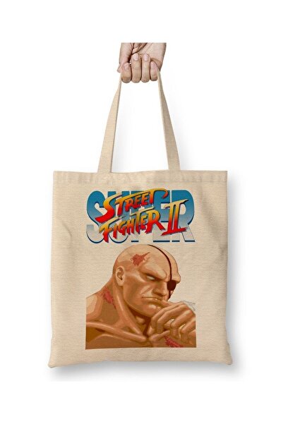 Toyaso Street Fighter 2 Ryu White Tote Bag Long Handle Shopping Bag Beach Bag