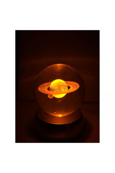 MOBGİFT Satürn Temalı Geniş Gezegen Plastik Alt Cam Küre