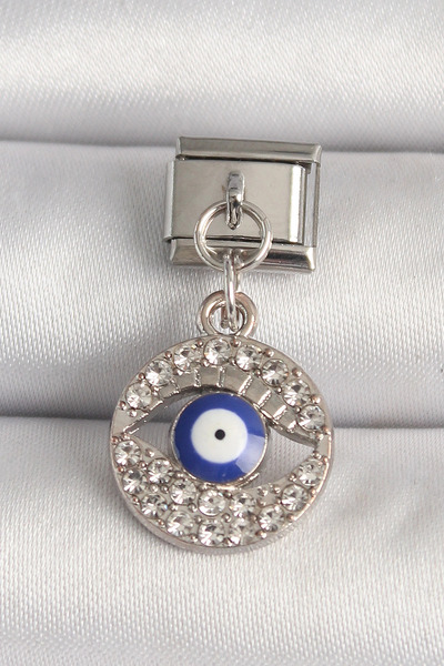 esplendor 316L Steel Silver Color Zircon Stone Eye Model Evil Eye Bead Detail...