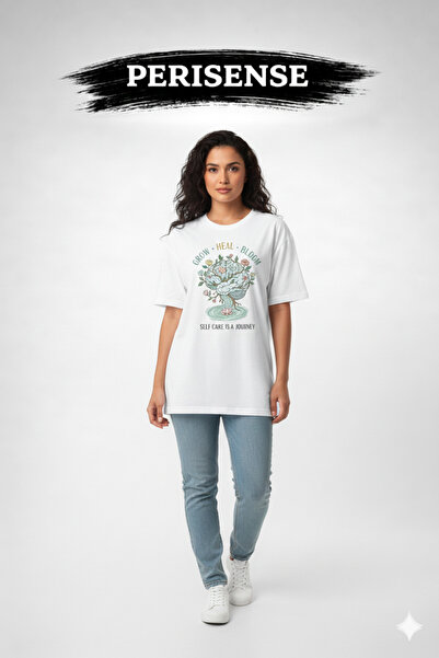 PERISENSE Unisex Mental Health Awareness Printed Premium Combed Cotton Oversi...