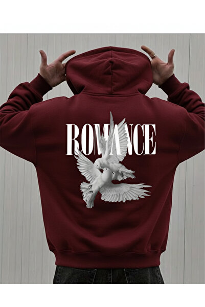 Mayer Butik Unisex Men/Women Romance Printed Cotton Oversized Hooded Sweatshirt