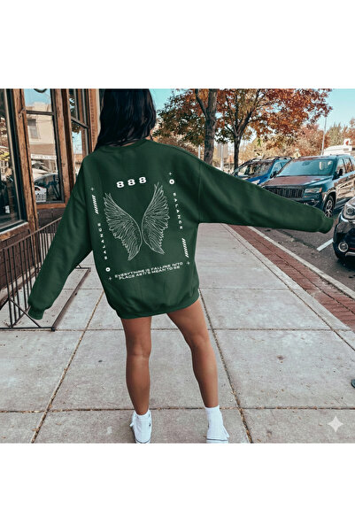 ALİ.COM Unisex 888 Manifest Denge Printed Crew Neck Oversized 3-Thread Fleece...