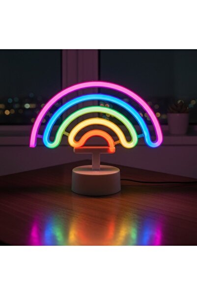 EASERA TİCARET Plastic Rainbow Neon Led Light – Decorative Colorful Desktop a...