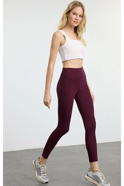 LUSHİGO Soft Brushed Fabric Reflector Print Detailed Full Length Knitted Spor...