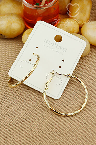 Keyifli Hayaller Xuping Vip Küpe - Xuping Burgu Çizgili Halka Model Xuping Kü...