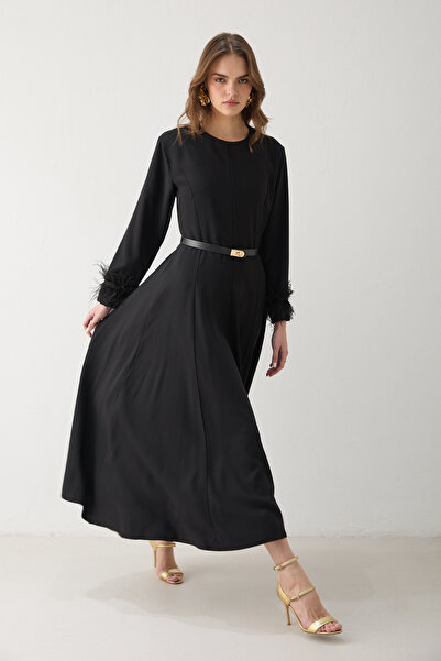 Melike Tatar Feather Belted Dress 32-2616