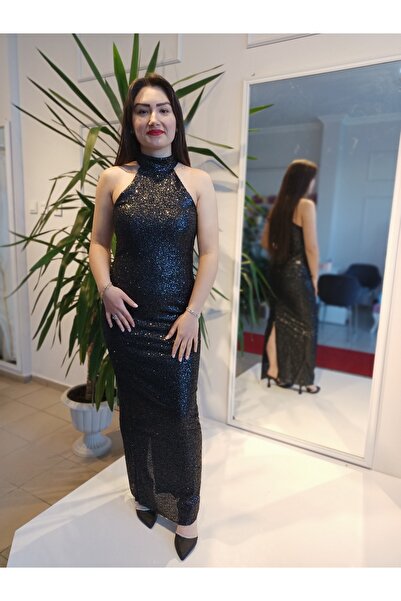 EYO Pul detay uzun abiye elbise