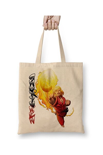Toyaso حقيبة تسوق من القماش الأبيض من كين ماسترز ستريت فايتر بمقبض طويل وحقيب...