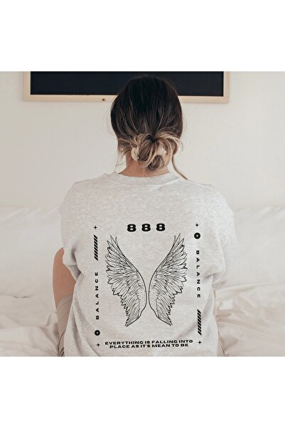 ALİ.COM Unisex 888 Manifest Denge Printed Crew Neck Oversized 3-Thread Fleece...