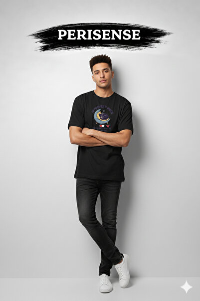 PERISENSE Unisex Introvert Life Printed Premium Combed Cotton Oversized T-Shirt