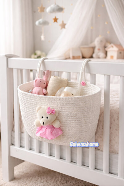 Bohemahome Askılı bebek çocuk sepet düzenleyici dekoratif sepet