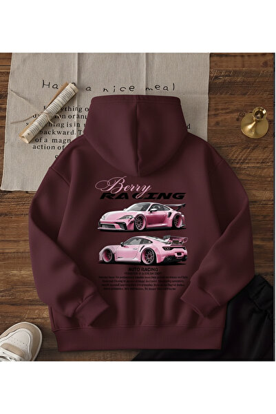Mayer Butik Unisex Men/Women Racing Printed Cotton Oversized Hooded Sweatshirt