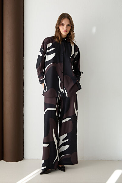 Melike Tatar Patterned Shirt Set 32-2642