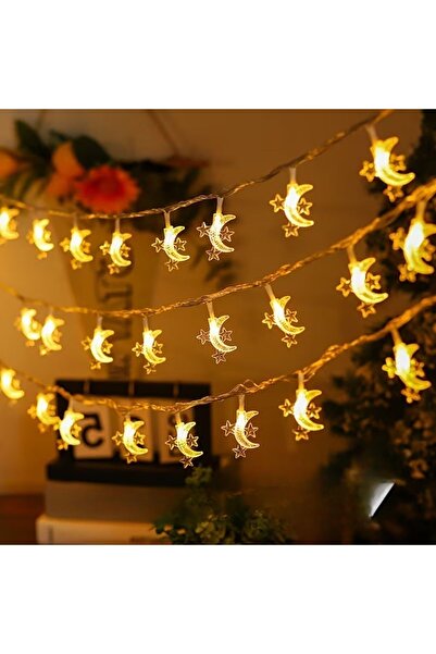 Go İthalat Hilal ve 3 Mini Yıldız Şekilli 3.5 Metre USB LED Işık – 20 LED’li ...