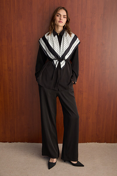 Melike Tatar Scarf Shirt Set 32-2643