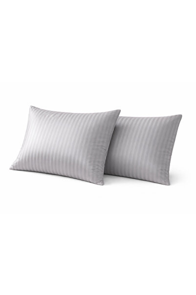 PERLE MAİSON غطاء وسادة من الساتان المخطط من بيرليمايزون، قطعتان، 100% قطن، ر...