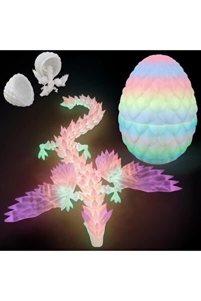 Generic 3D Printed Dragon Egg with Articulated Dragons Inside
