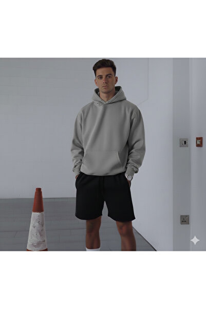 ALİ.COM Unisex 2-Piece Set Sweatshirt-Shorts Set Oversized Hooded Sweatshirt ...