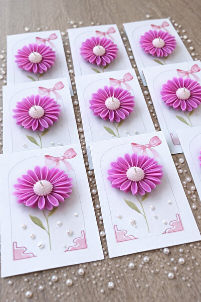 Defne 10 adet Papatya detaylı hediyelik mum. Yaş günü,kına,düğün,nişan ve söz...