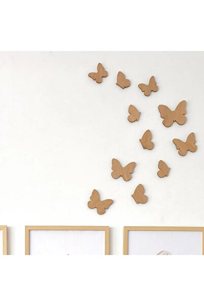 DECOMALL (PP-29) Ahşap Duvar Dekorasyonu Kelebek Desenli 3mm Kabartmalı Duvar...