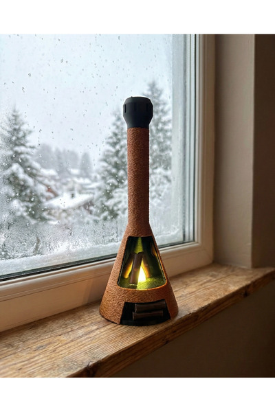 Elana Design Şömine LED Dekoratif Mumluk | Masa Üstü Ambiyans Lambası (Led Mu...