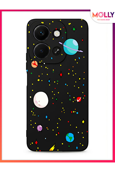 Molly Black Cosmic Parade Pattern Silicone Case for Xiaomi Redmi 15C