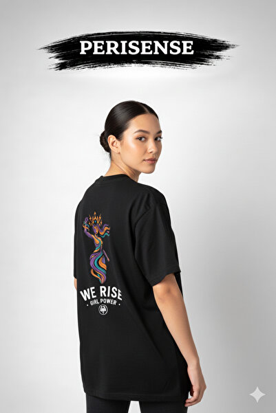 PERISENSE Μπλουζάκι Unisex με στάμπα Feminist Power, από χτενισμένο βαμβάκι υ...