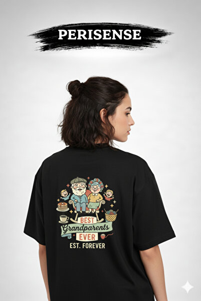 PERISENSE Unisex Grandpa Printed Premium Combed Cotton Oversized T-Shirt