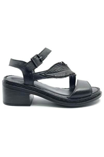 Venüs Mistae Genuine Leather Comfort Orthopedic Women's Sandals Black