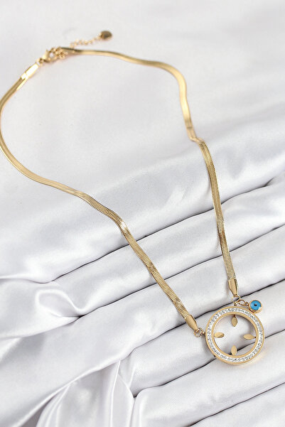 esplendor 316L Steel Zircon Stone Insertable Gold Color Women's Necklace