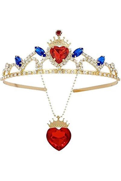 AZONEE Red Heart Crown Necklace Set