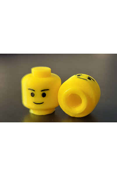 ADA 3D Lego Brick Head Sarı Gülen Yüzlü Blok Oyuncak Kafa Tasarımlı 4 Adet Ot...