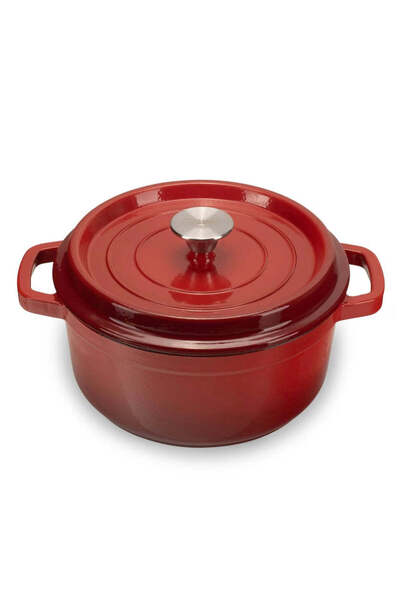 dealshopromania Enameled cast iron pot with lid Hausberg HB-H744, capacity 4 ...