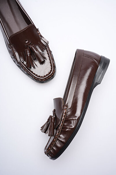 Esilapark αντιολισθητική σόλα από TPU, καθημερινό loafer, με λουστρίνι με ρυτ...