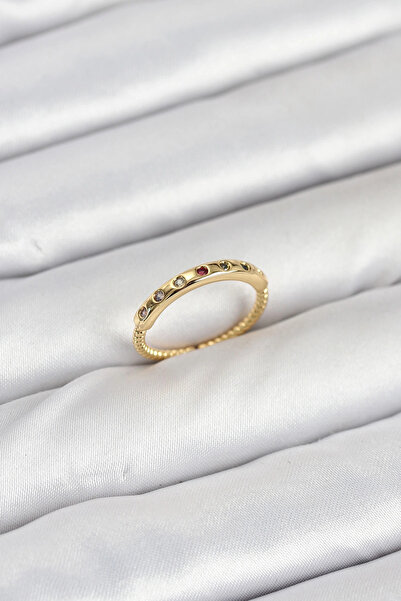 esplendor Brass Gold Color Colorful Zircon Stone Women's Ring