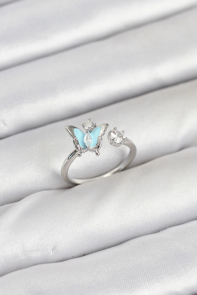 esplendor Adjustable Brass Butterfly Design Women's Ring