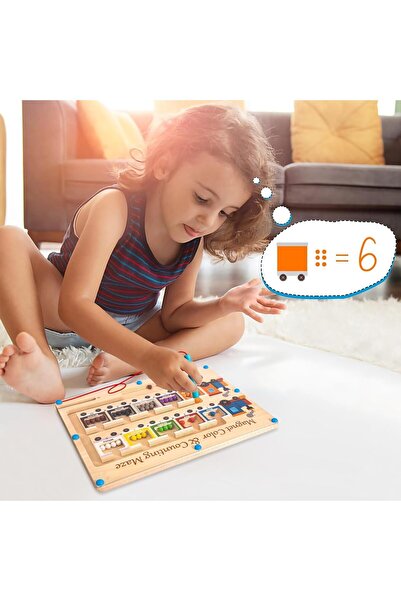 Generic متاهة تعليمية من ميكوز، مصنوعة من الخشب، مناسبة للجنسين من عمر سنتين ...