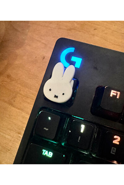 ADA 3D 2 Adet Miffy Minimalist Beyaz Tavşan Kafası Şeklinde Sevimli Mekanik K...