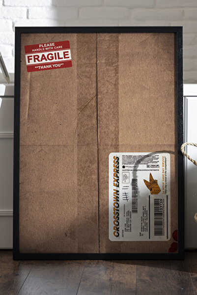 Duvarda Αφίσα με επτά μαύρα ξύλινα πλαίσια, διακοσμητική ζωγραφική τοίχου με ...