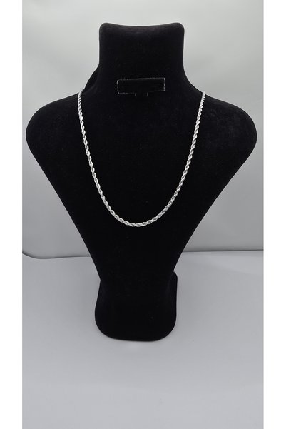 ahsenaksesuar2025 Stainless Steel Silver Color Thick Twist Necklace
