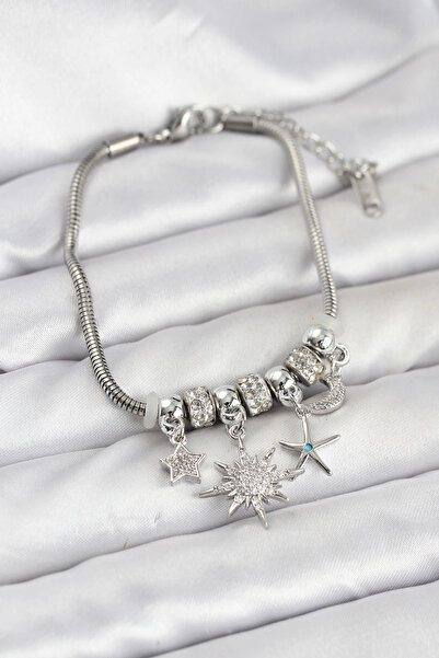 Najmaddin سوار نسائي من النحاس الفضي اللون بتصميم الشمس